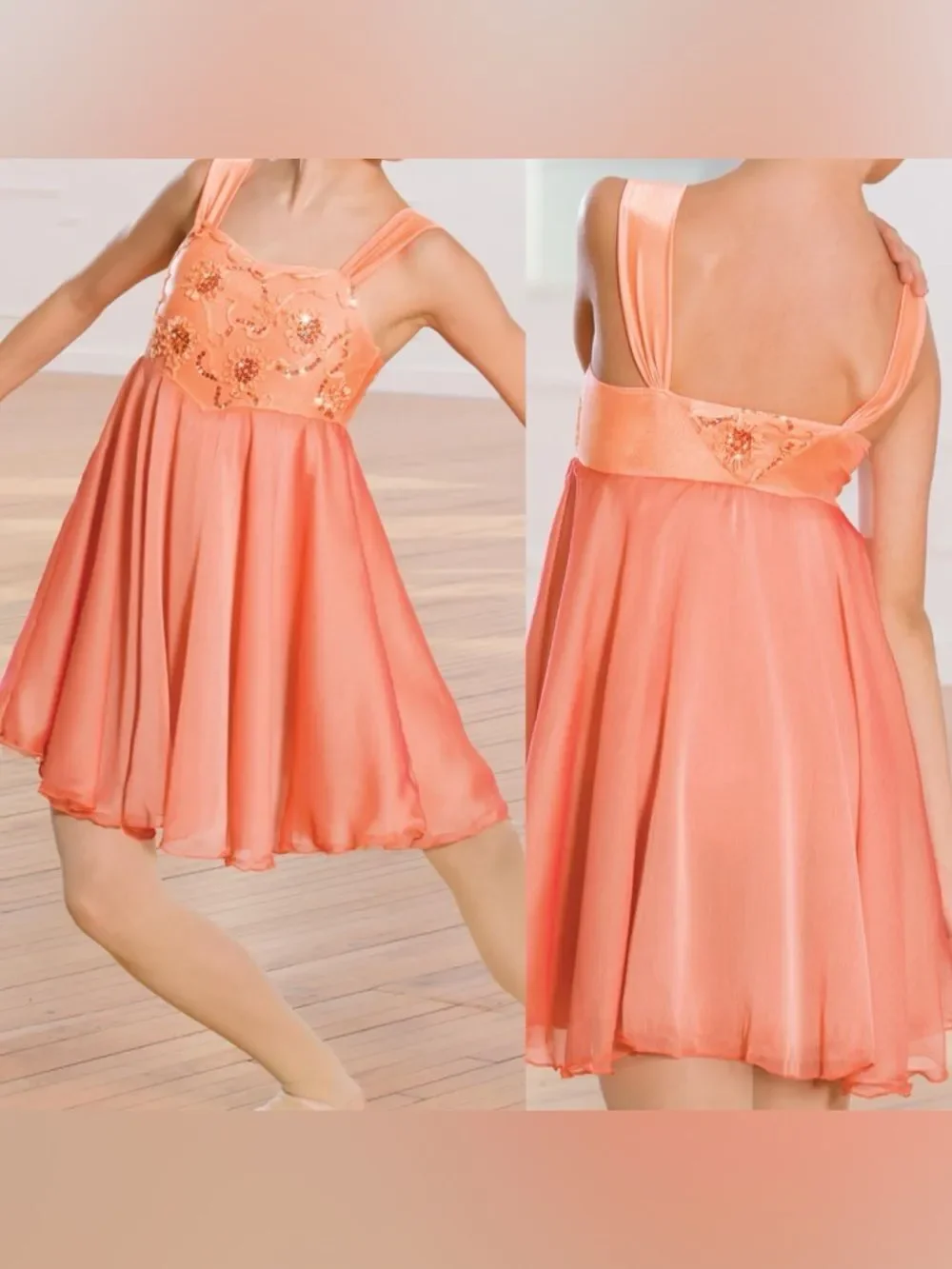 Revolution Dance costume dress Leotard orange XXLA (xxl adult) plus size 661 EUC